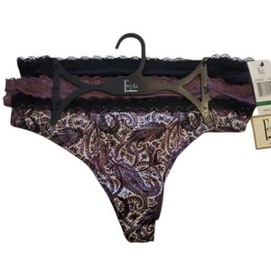 Felina Lace Accent Thong Panties 3 pack